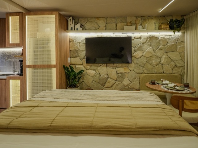 Flat Cabo Branco - Suite master com conforto total